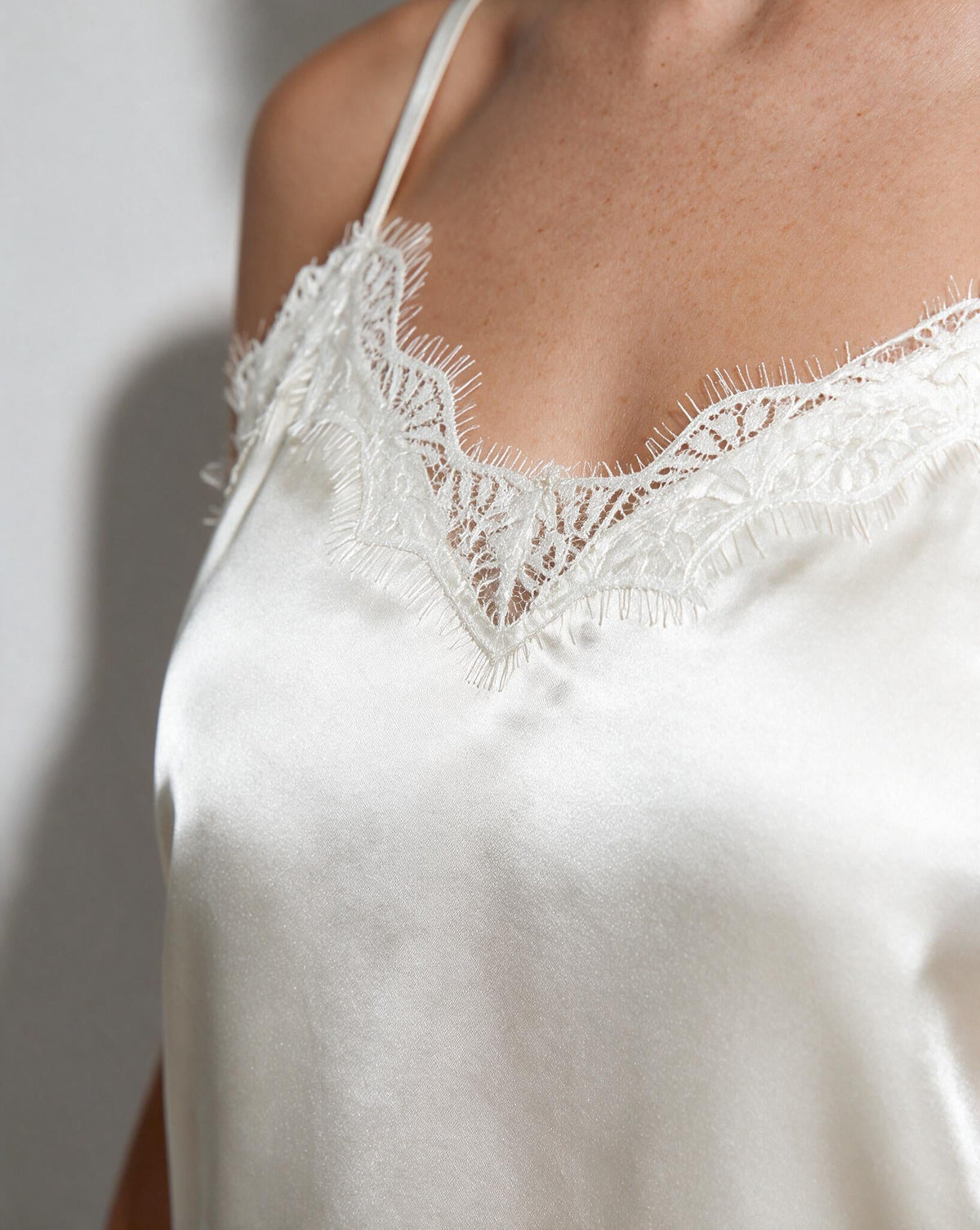 Satin Lace Trim Cami Shorts Pyjama Set