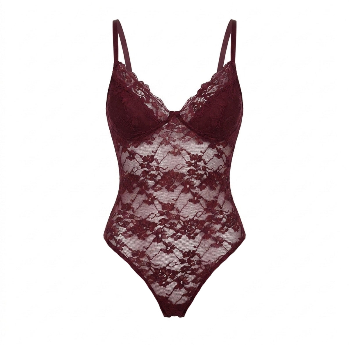 Floral Lace Thong Bodysuit
