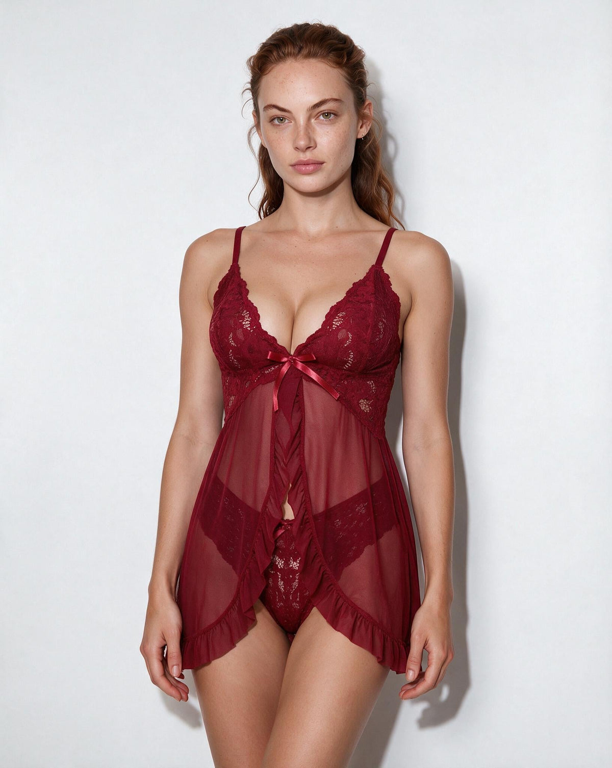 Lace Cup Mesh Babydoll