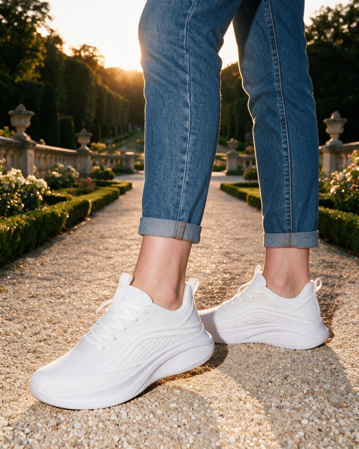 Chunky Wave-Sole Low-Top Lace-Up Trainers