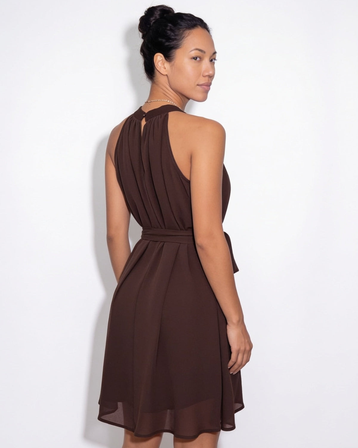 Tie-Waist Halterneck Mini Dress