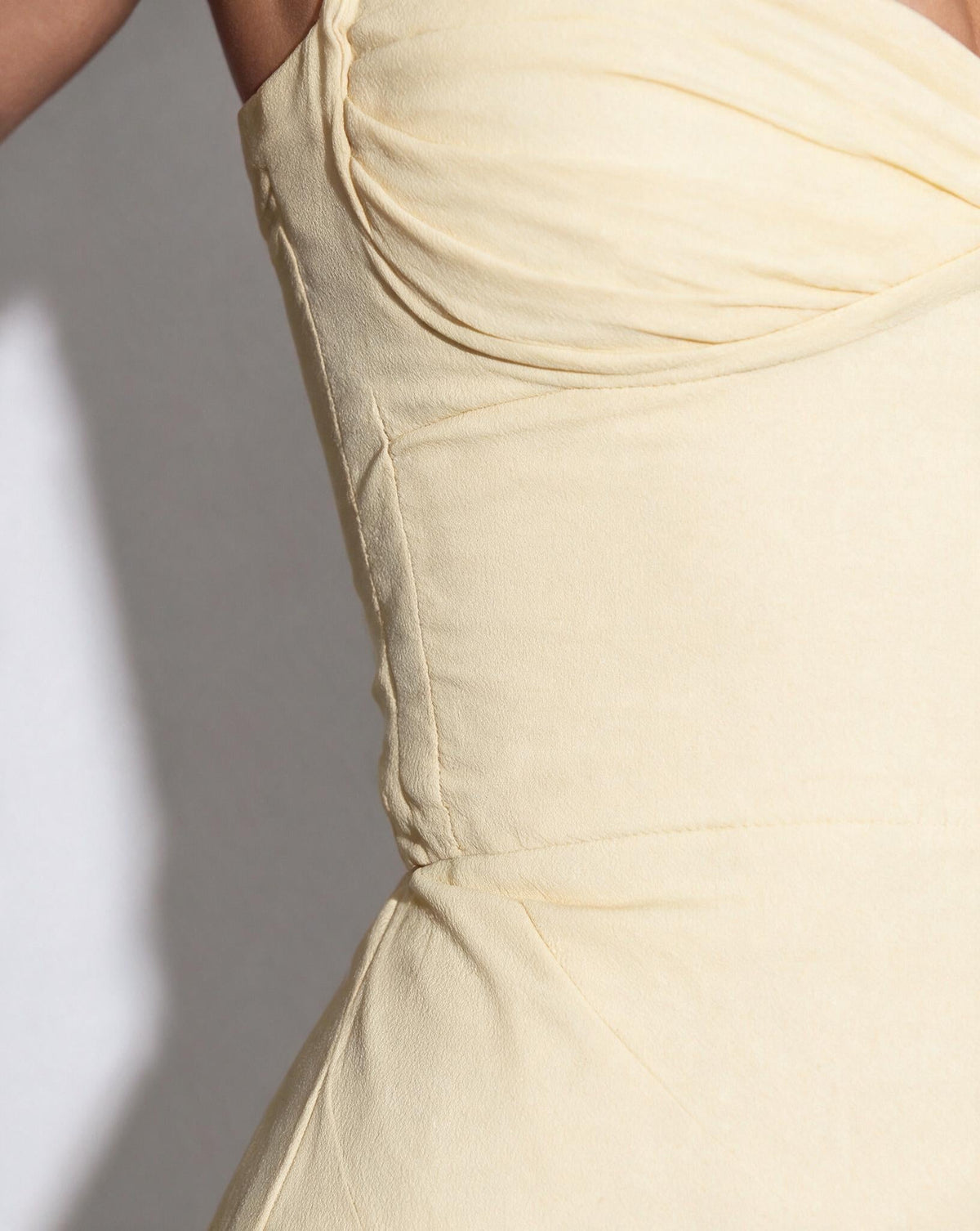 Ruched Lace-Up Back Maxi Dress