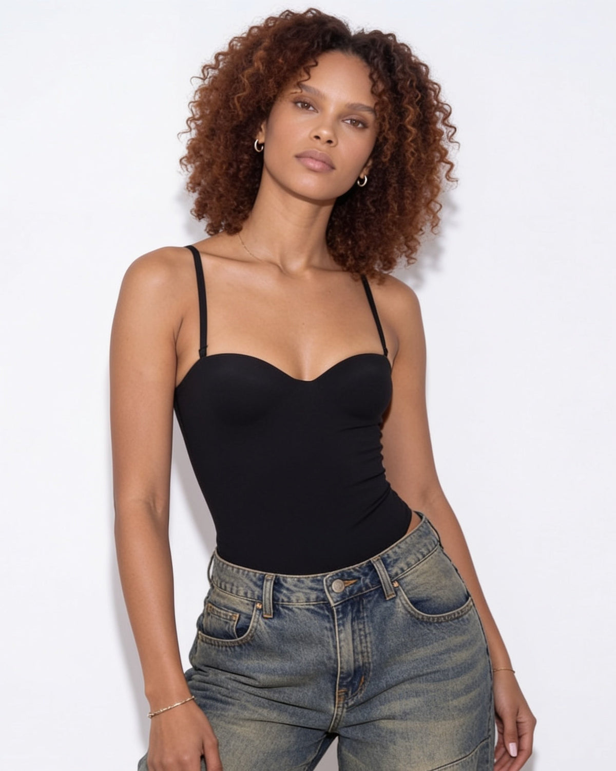 Strappy Sweetheart Keyhole-Back Bodysuit
