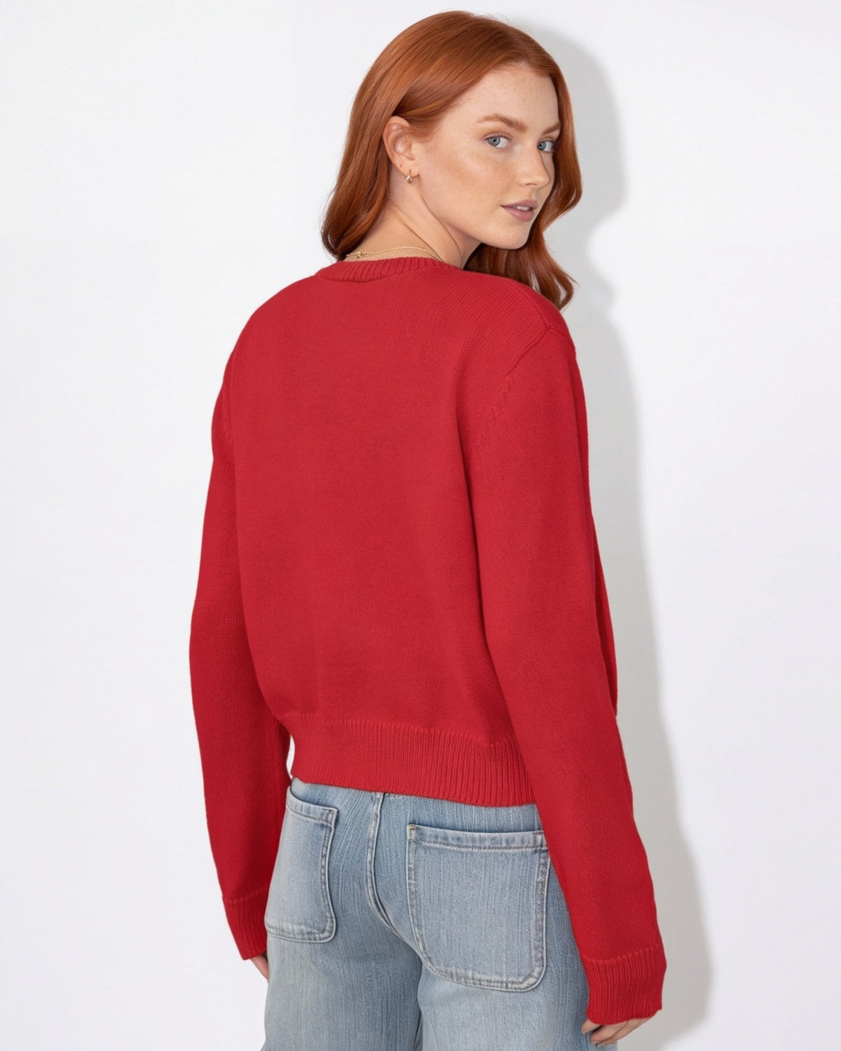 Cropped Button-Front Knit Cardigan