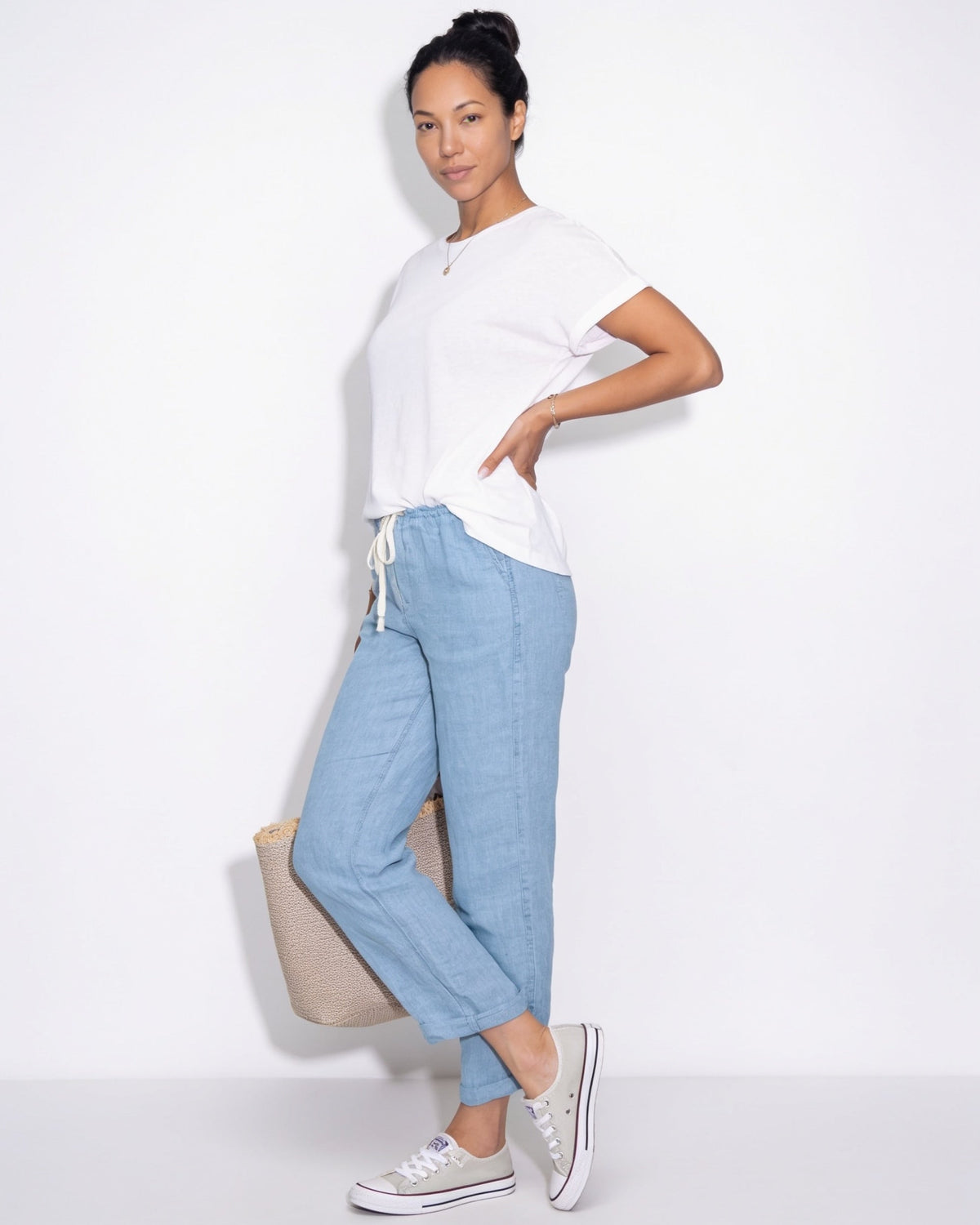 Cotton Linen Drawstring Trousers