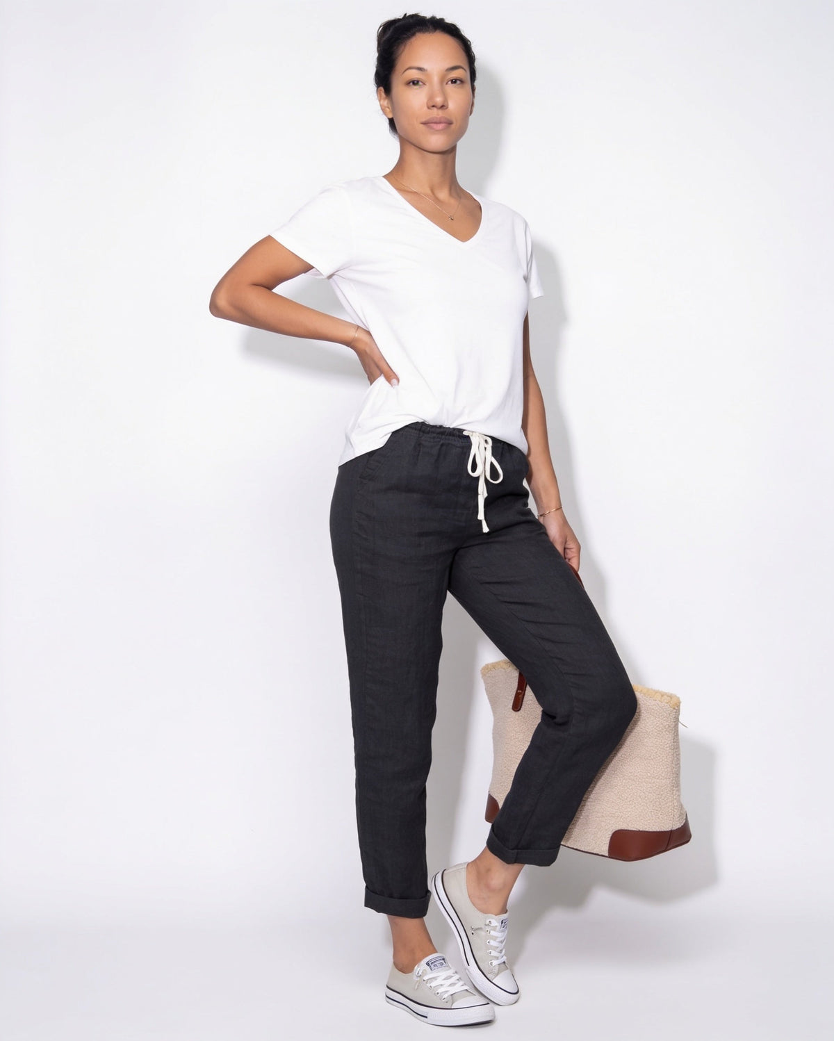 Cotton Linen Drawstring Trousers