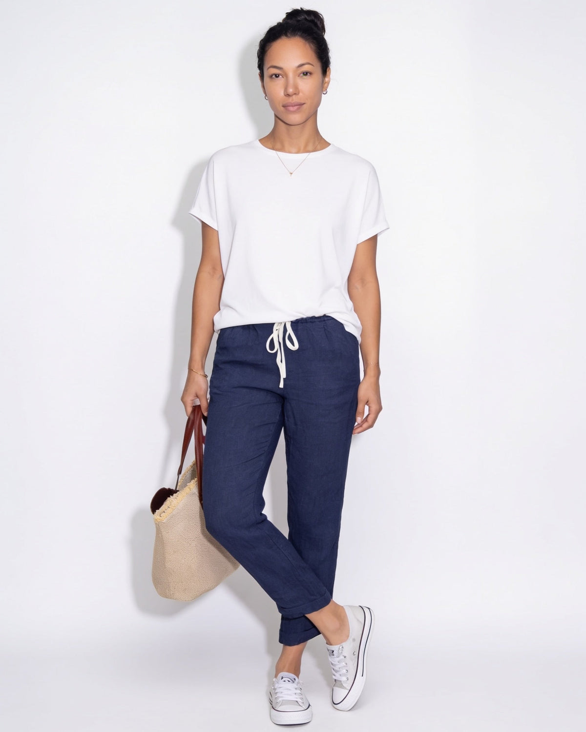 Cotton Linen Drawstring Trousers