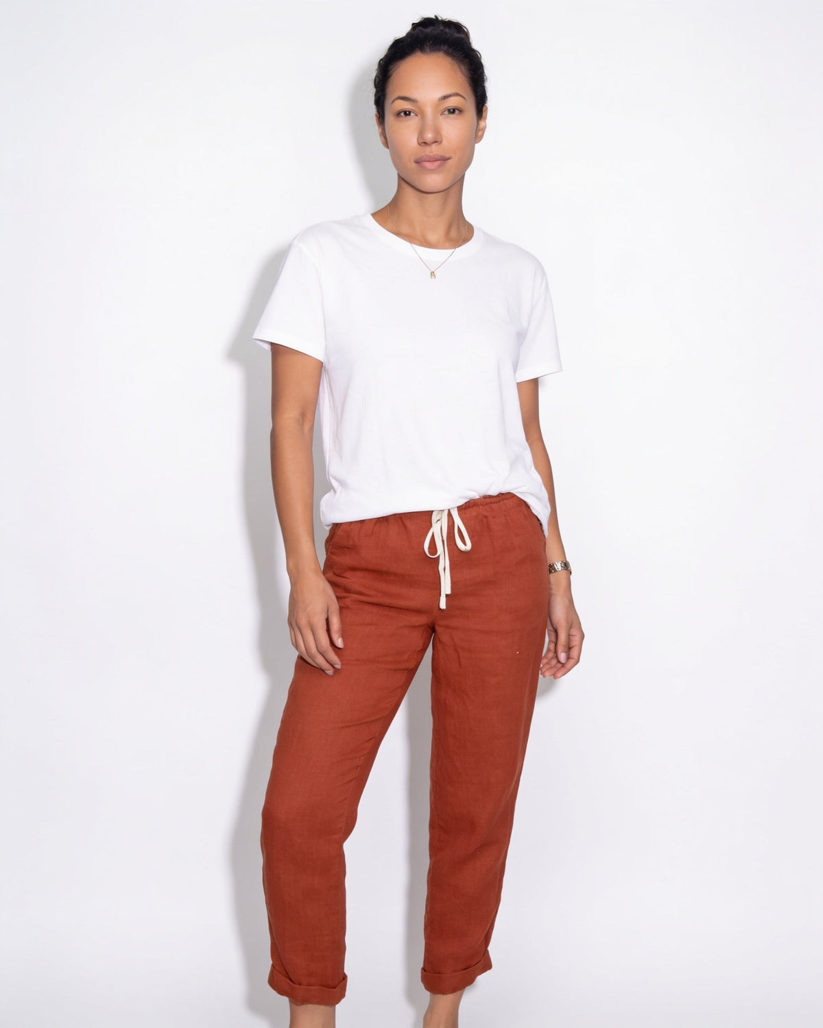 Cotton Linen Drawstring Trousers
