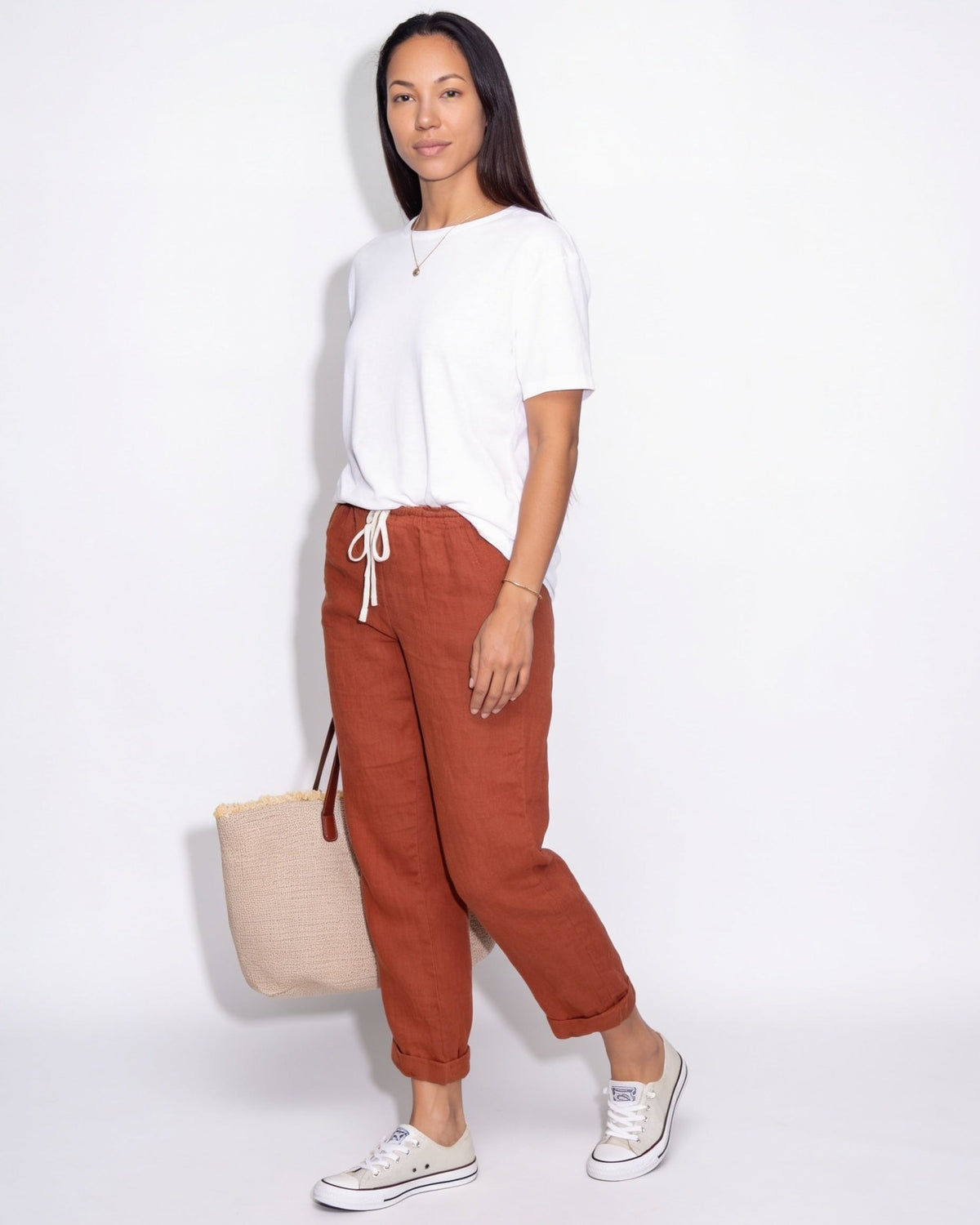Cotton Linen Drawstring Trousers