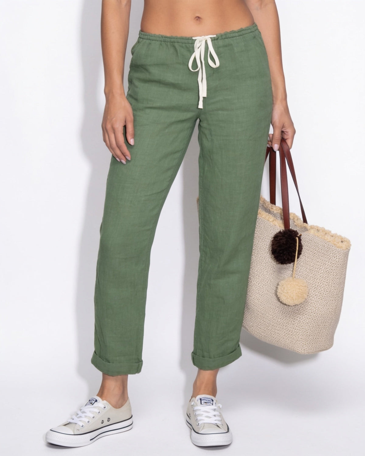 Cotton Linen Drawstring Trousers