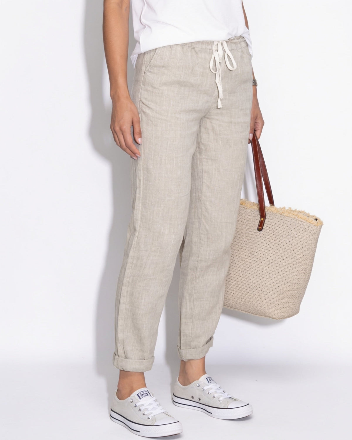 Cotton Linen Drawstring Trousers