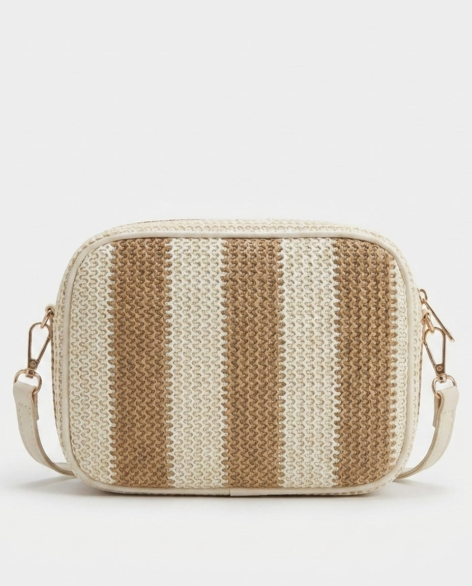 Striped Woven Crossbody Bag