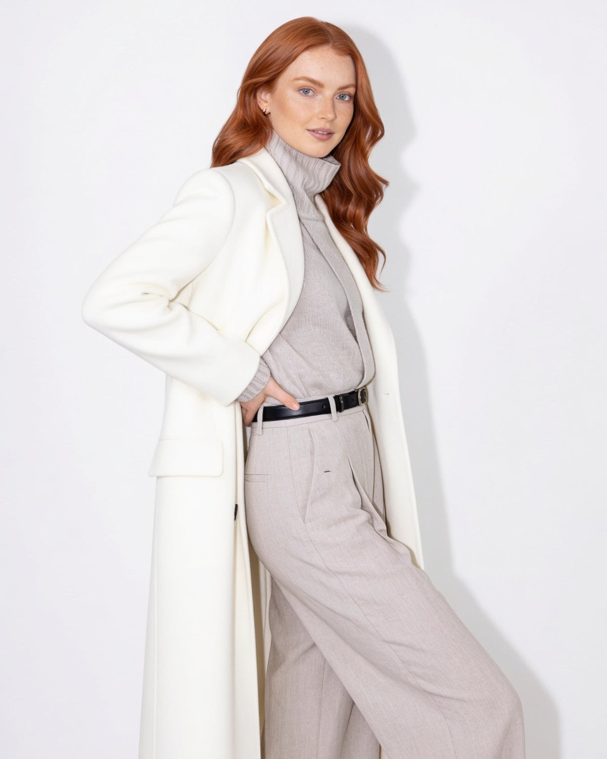 Notch Lapel Single-Breasted Maxi Coat
