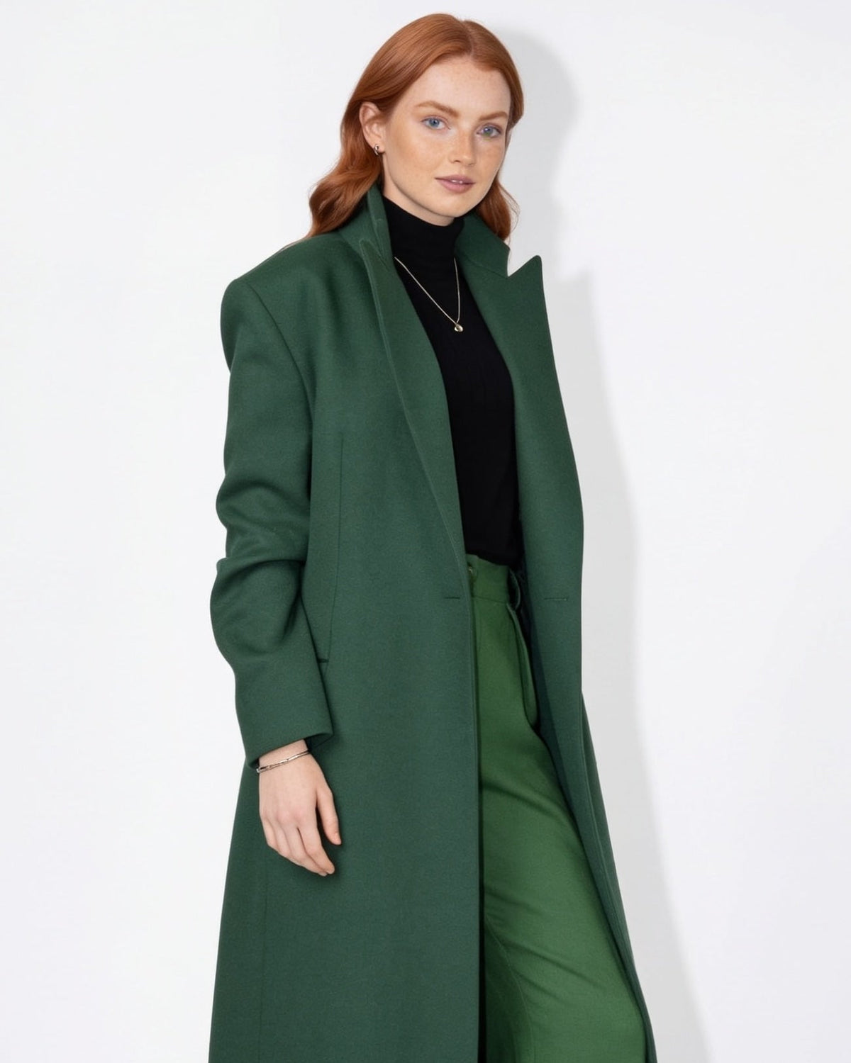 Notch Lapel Single-Breasted Maxi Coat