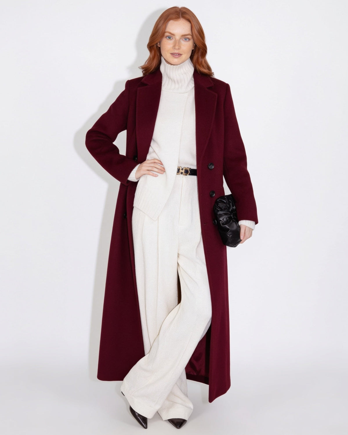 Notch Lapel Single-Breasted Maxi Coat