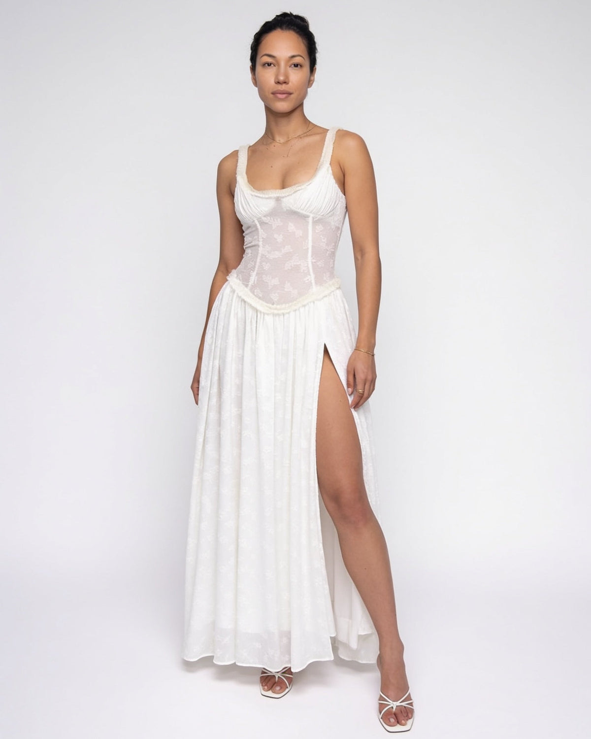 Corset Slit Maxi Dress
