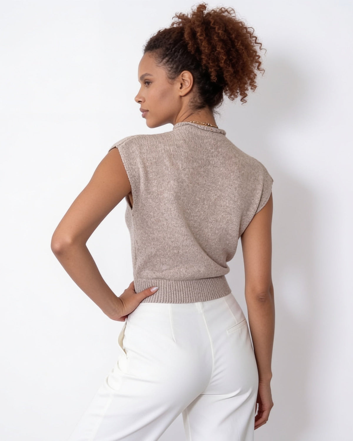 Sleeveless Mock Neck Top