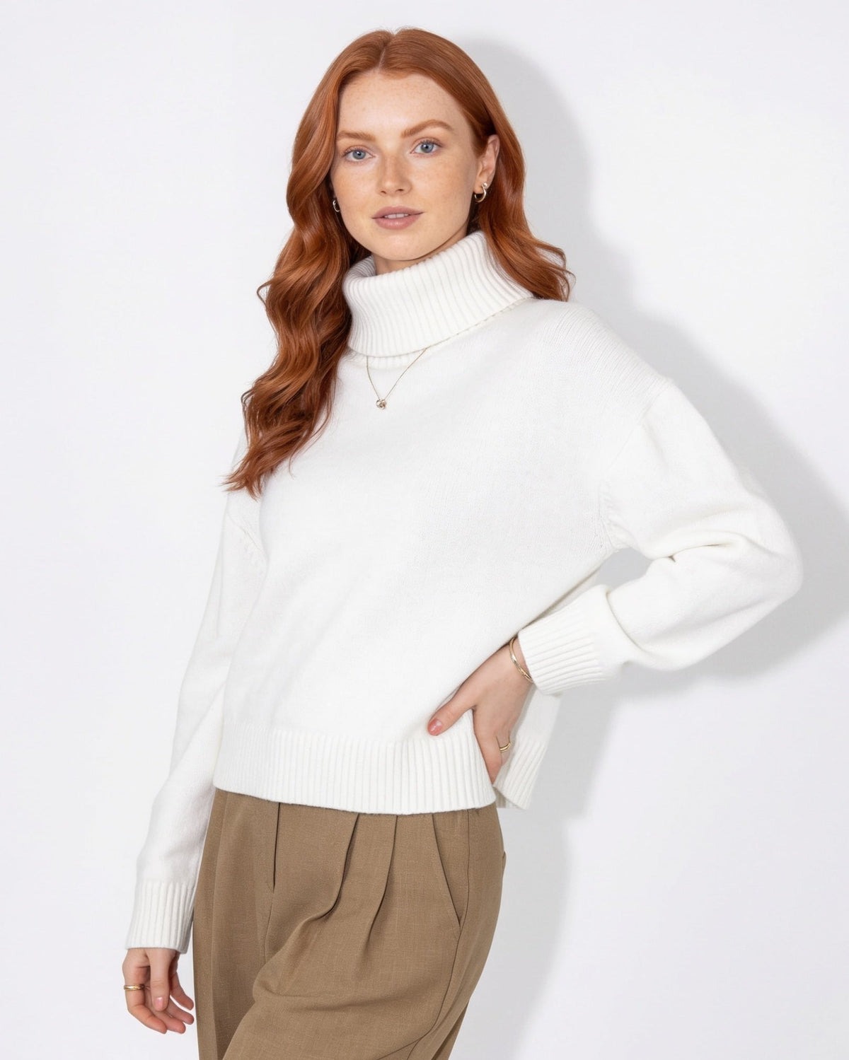 Oversized Ribbed Roll Neck Jumper