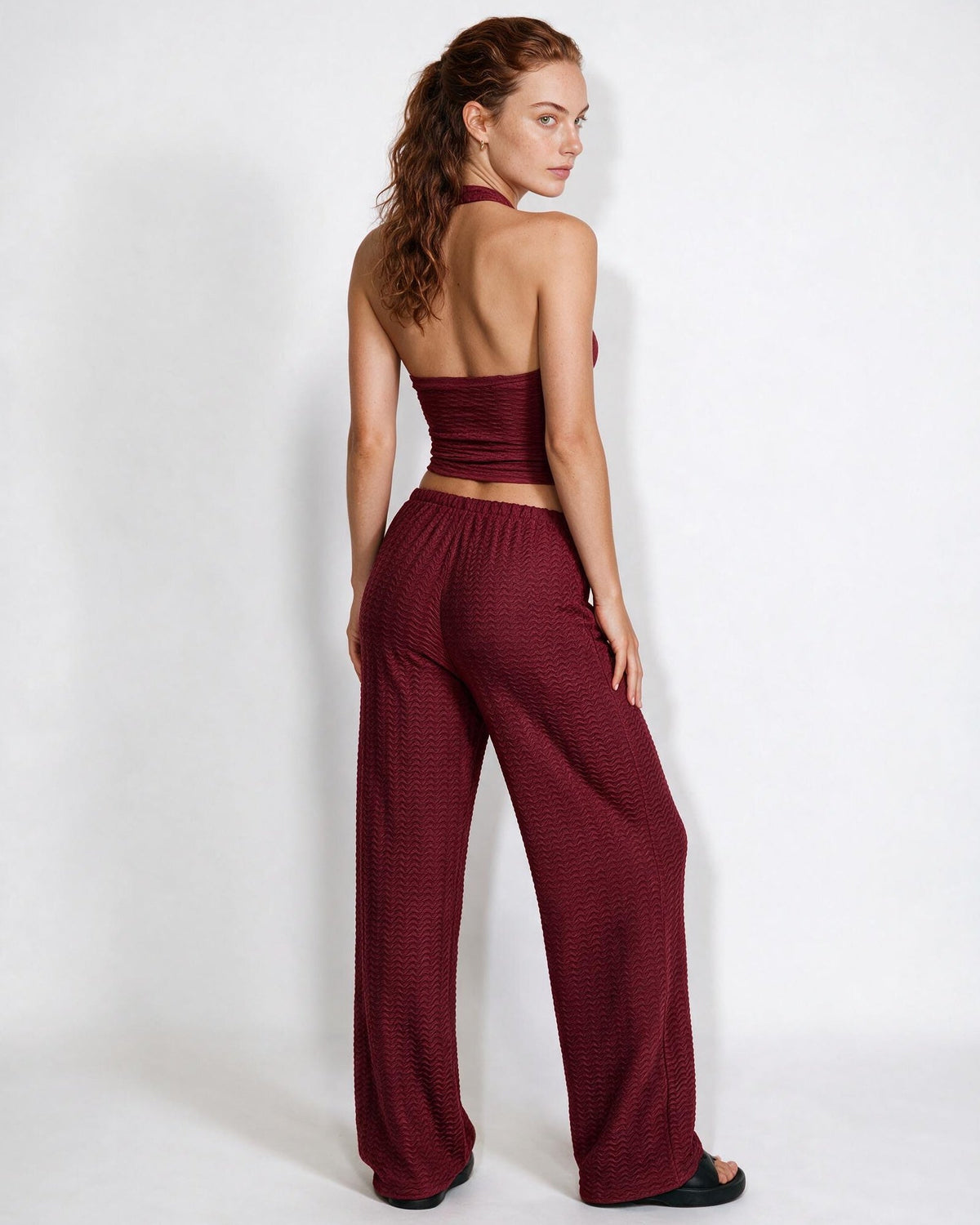 Halterneck Open-Back Wide-Leg Co-ord