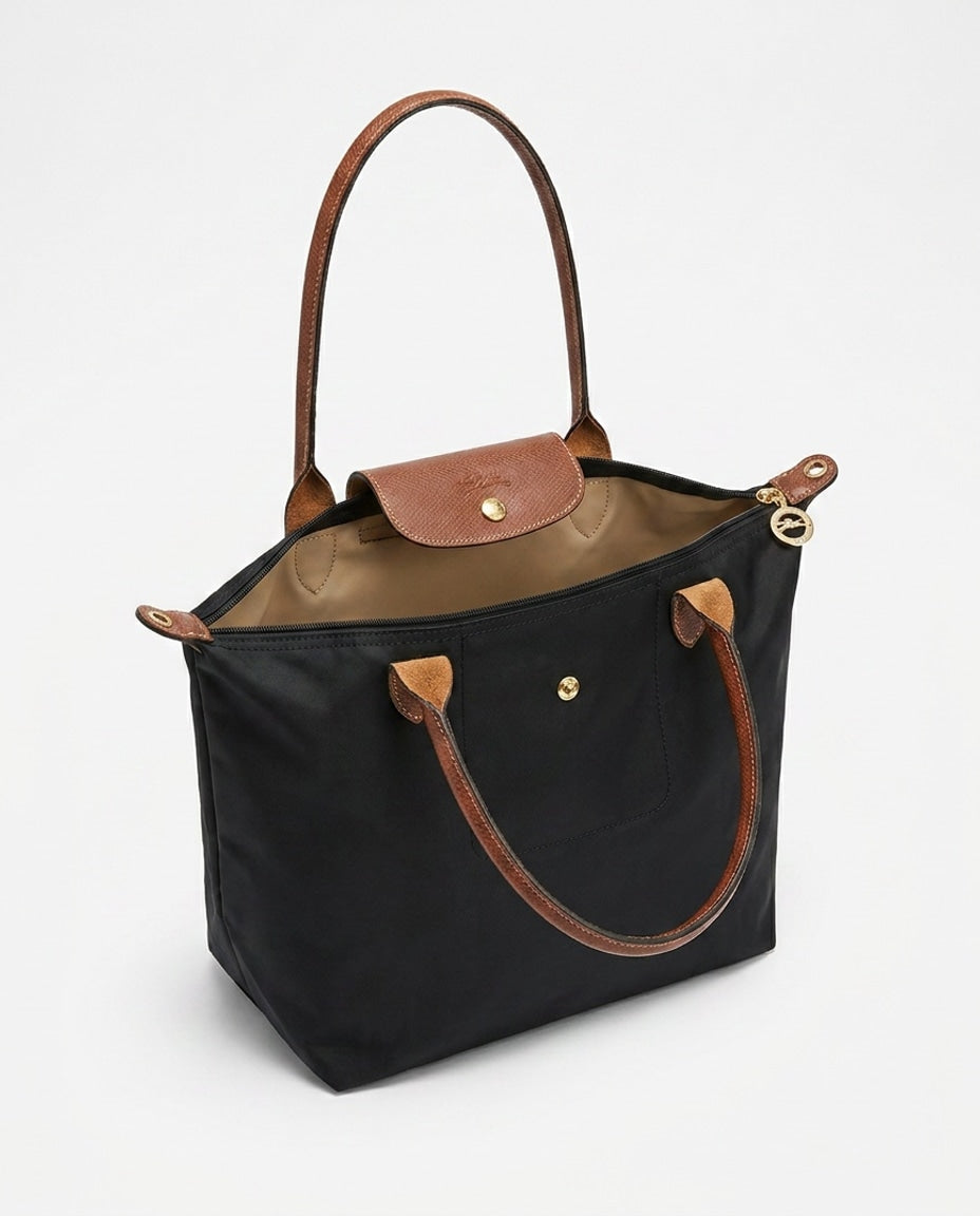 Structured Flap Pocket Tote Bag