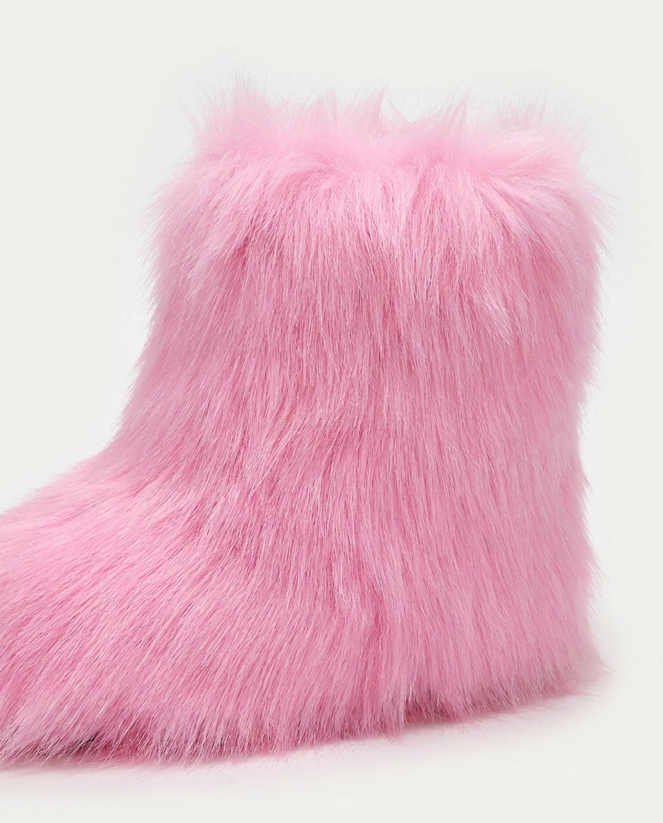 Chunky Shaggy Ankle Boots