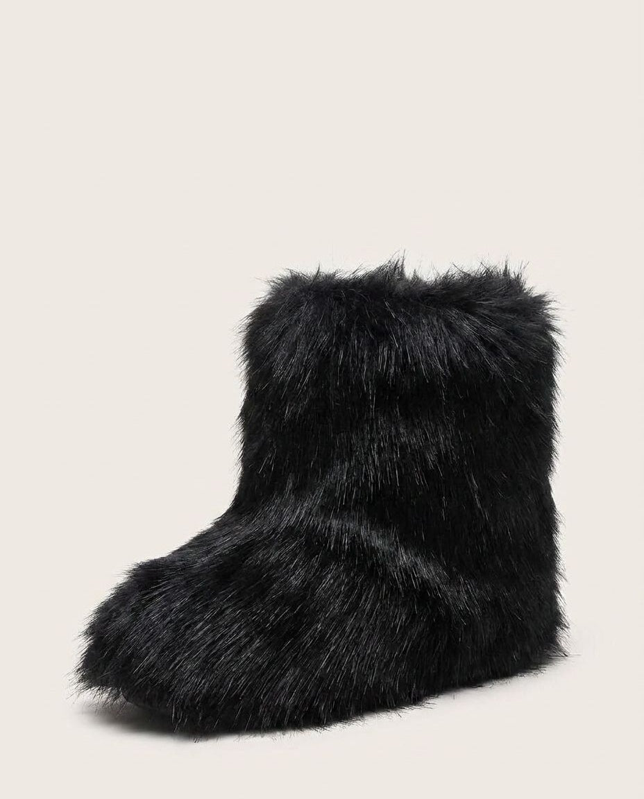 Chunky Shaggy Ankle Boots