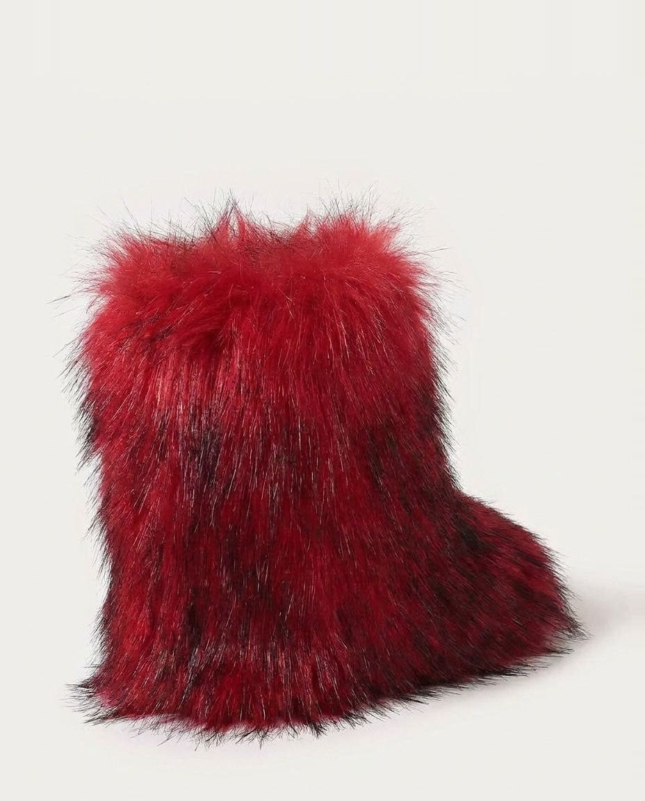 Chunky Shaggy Ankle Boots