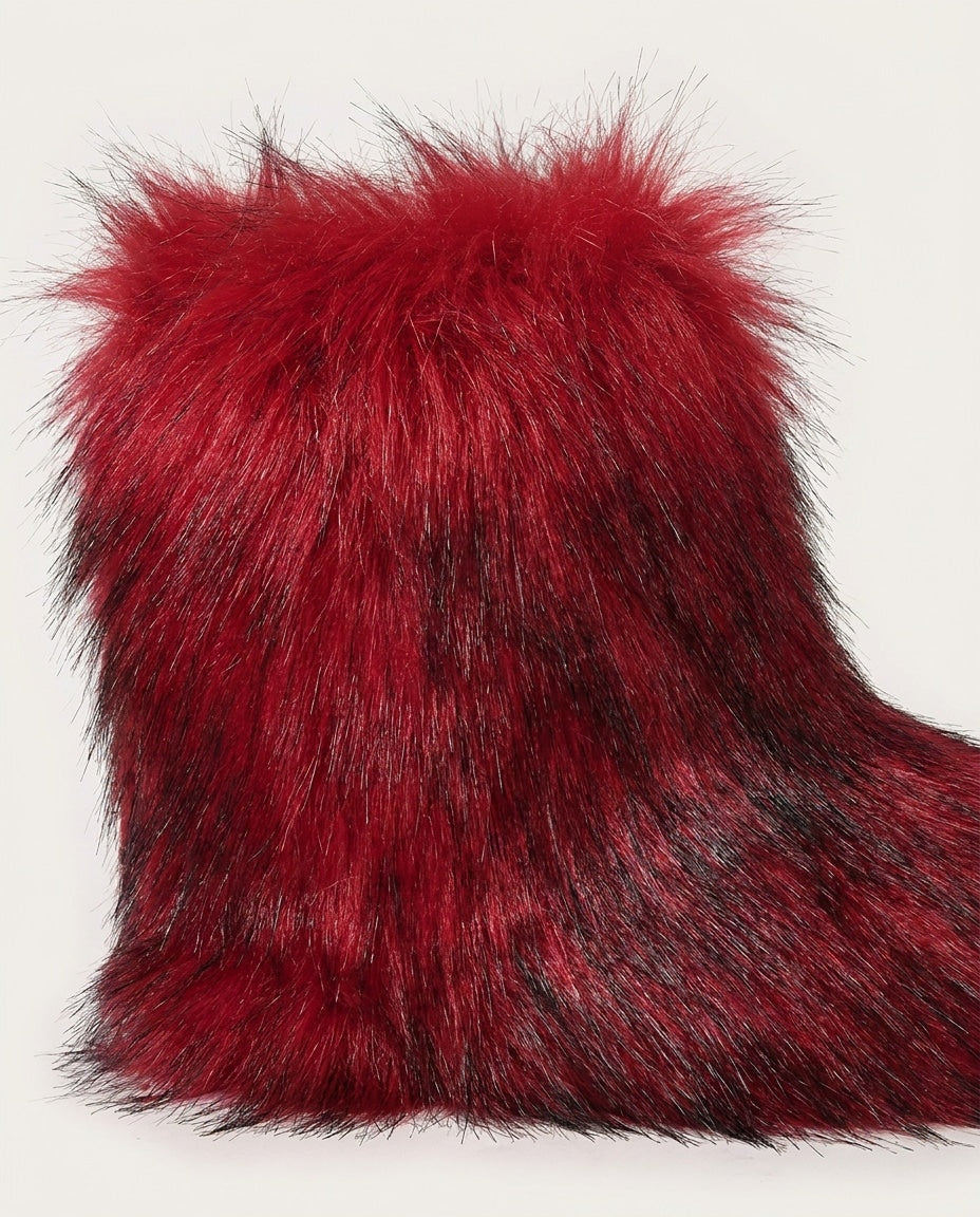 Chunky Shaggy Ankle Boots