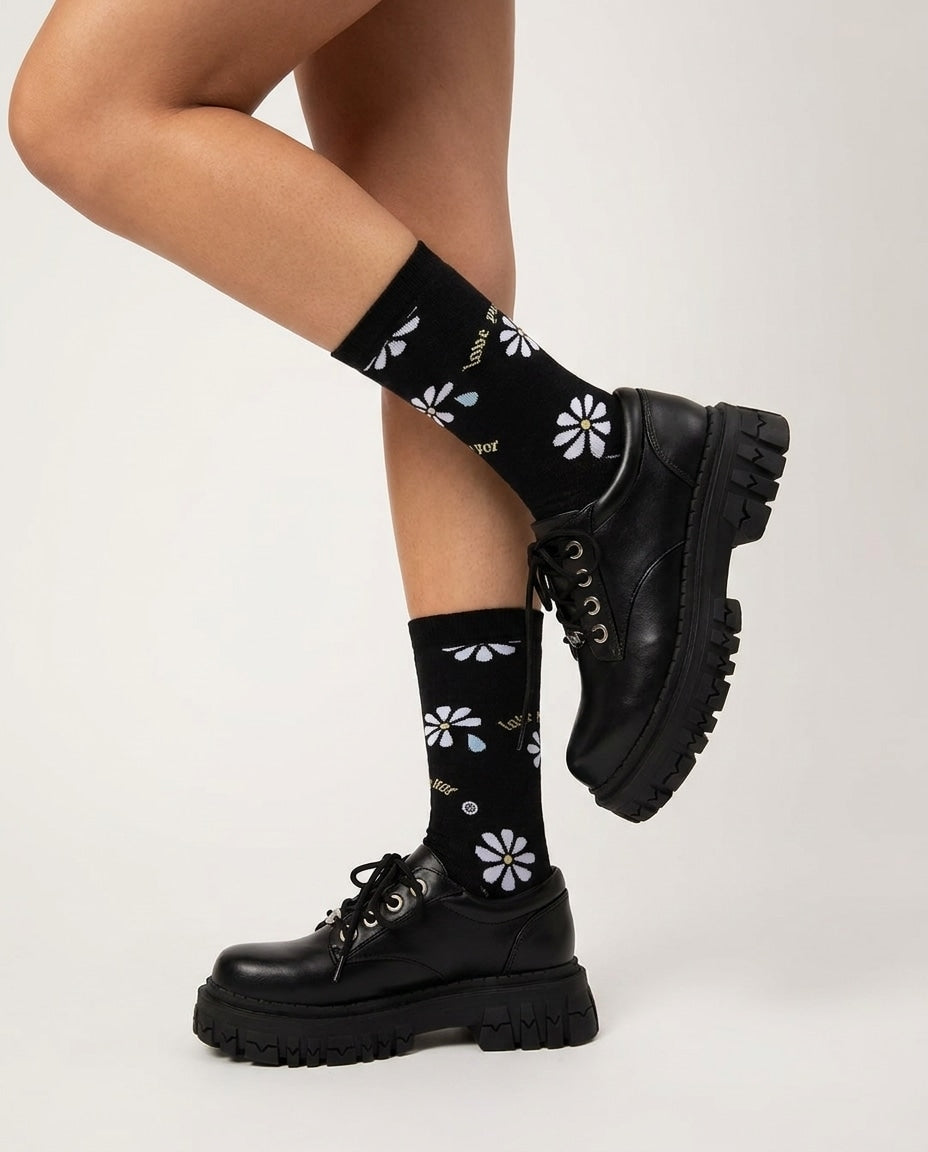 Chunky Lug Sole Lace-Up Boots