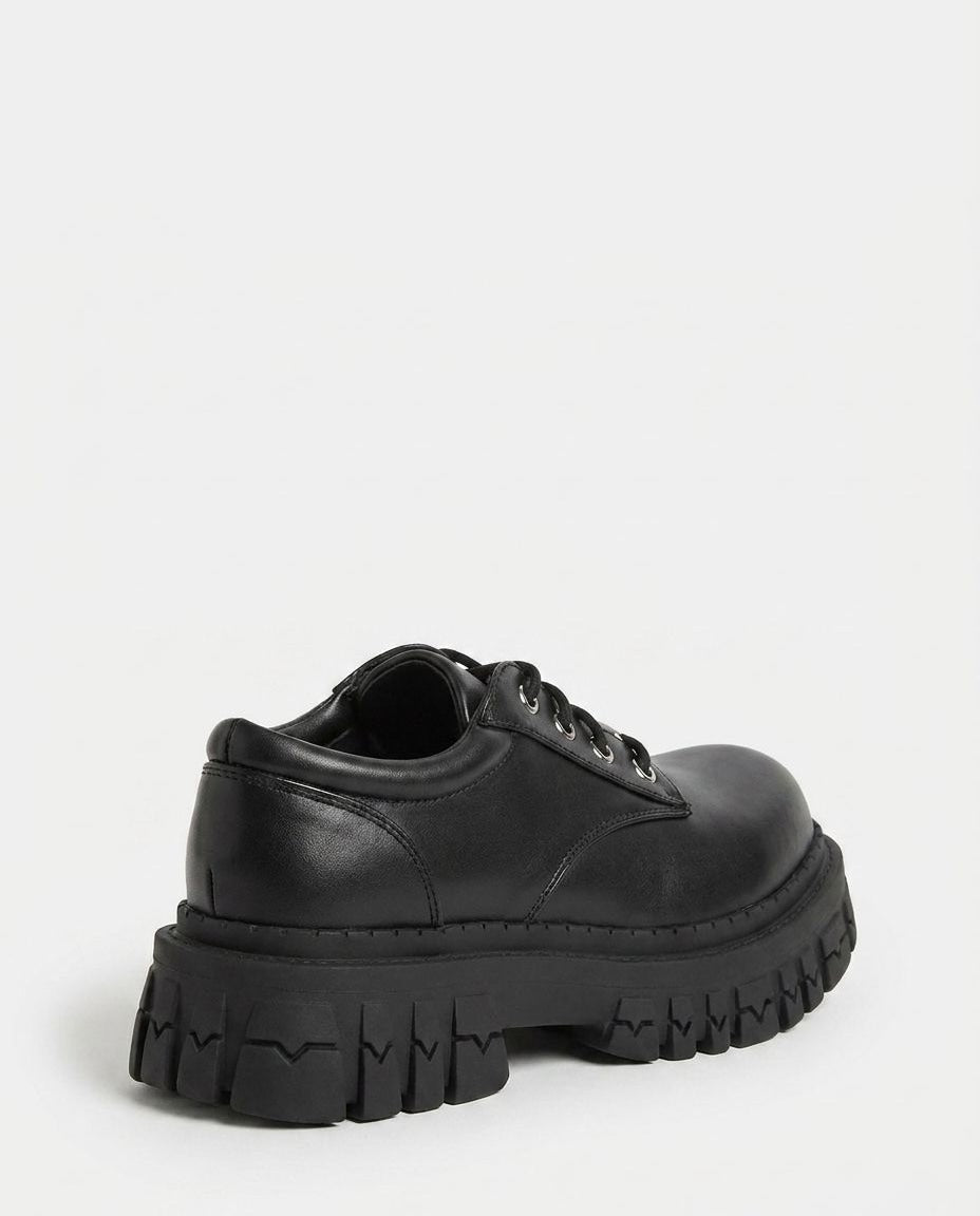 Chunky Lug Sole Lace-Up Boots