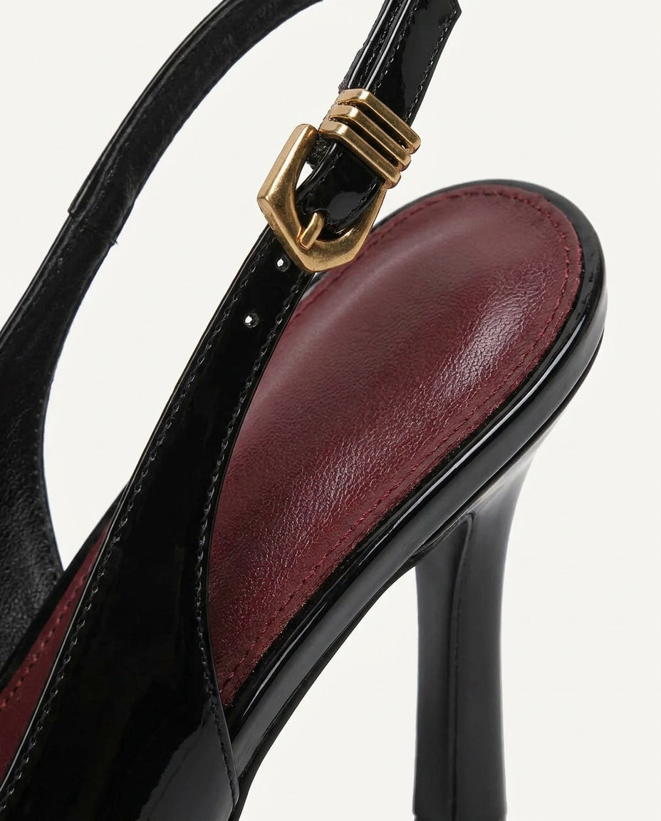 Buckle Strap Slingback Heels