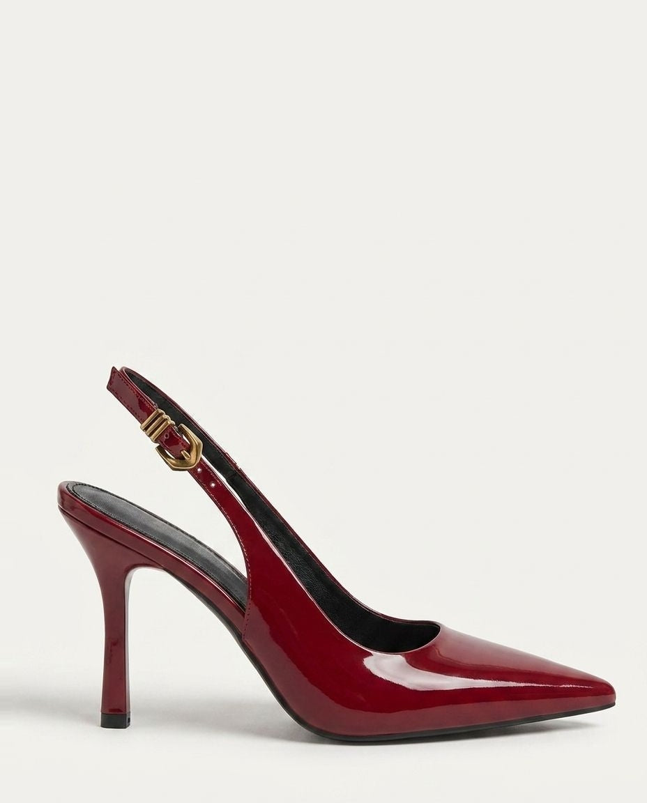 Buckle Strap Slingback Heels