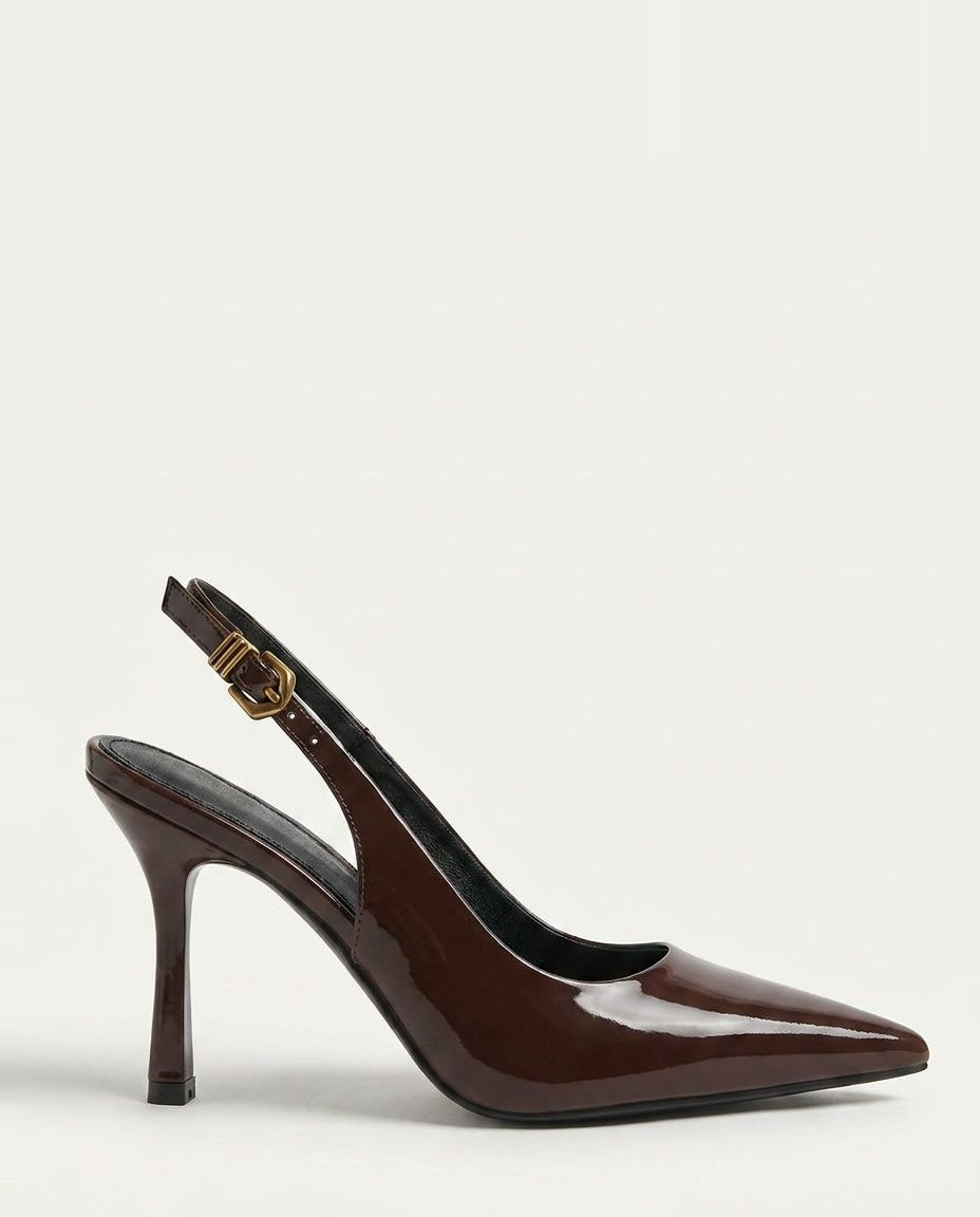 Buckle Strap Slingback Heels