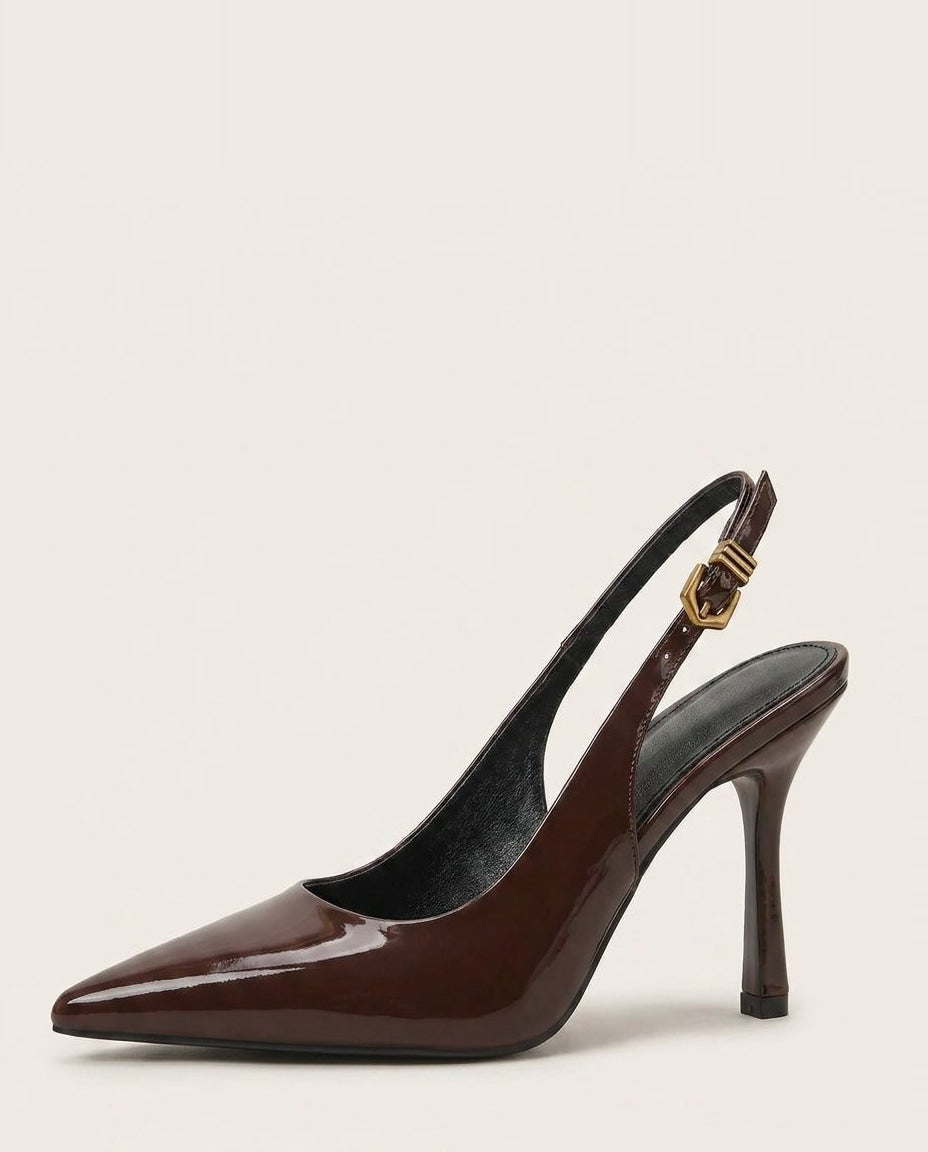 Buckle Strap Slingback Heels