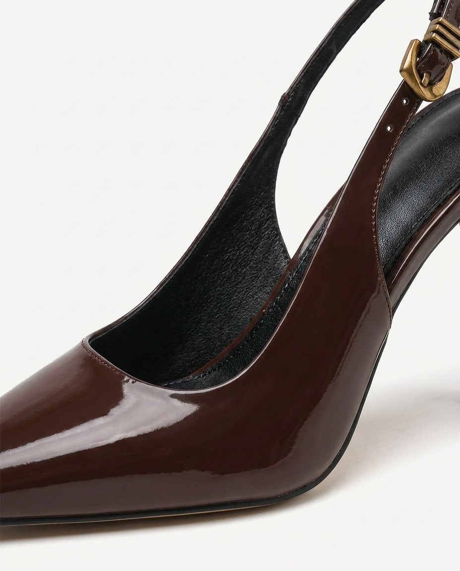 Buckle Strap Slingback Heels