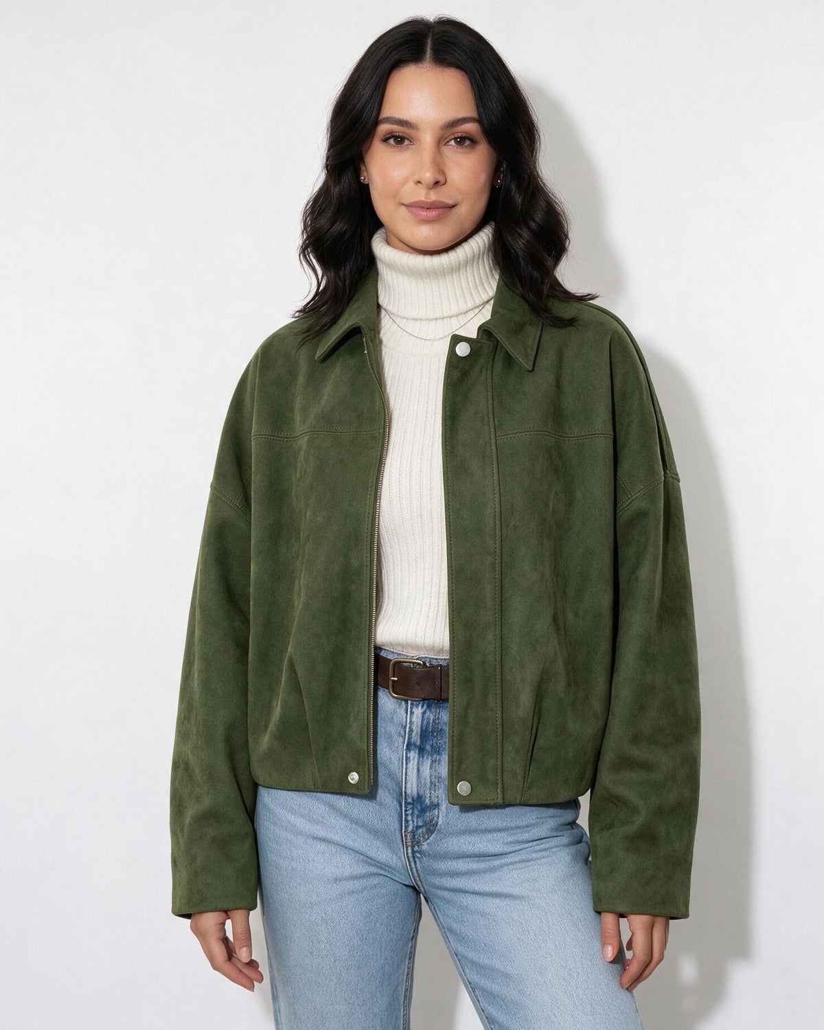 Oversized Cropped Bomber Jacket