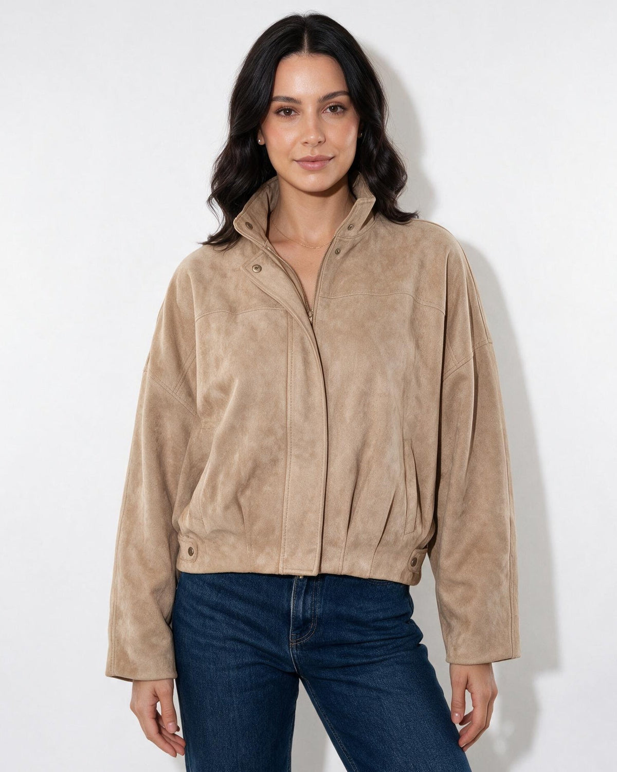 Oversized Cropped Bomber Jacket