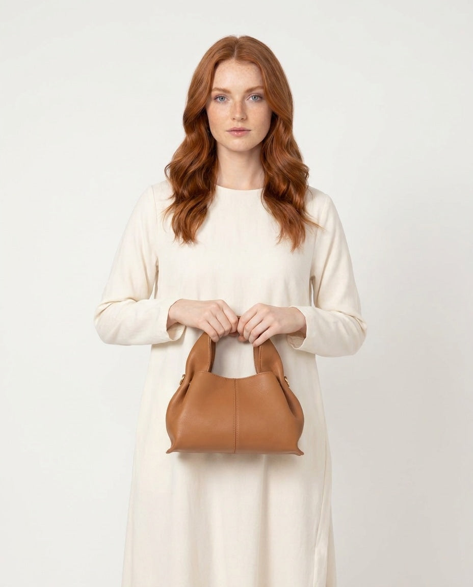 Pebbled Leather Top-Handle Bag