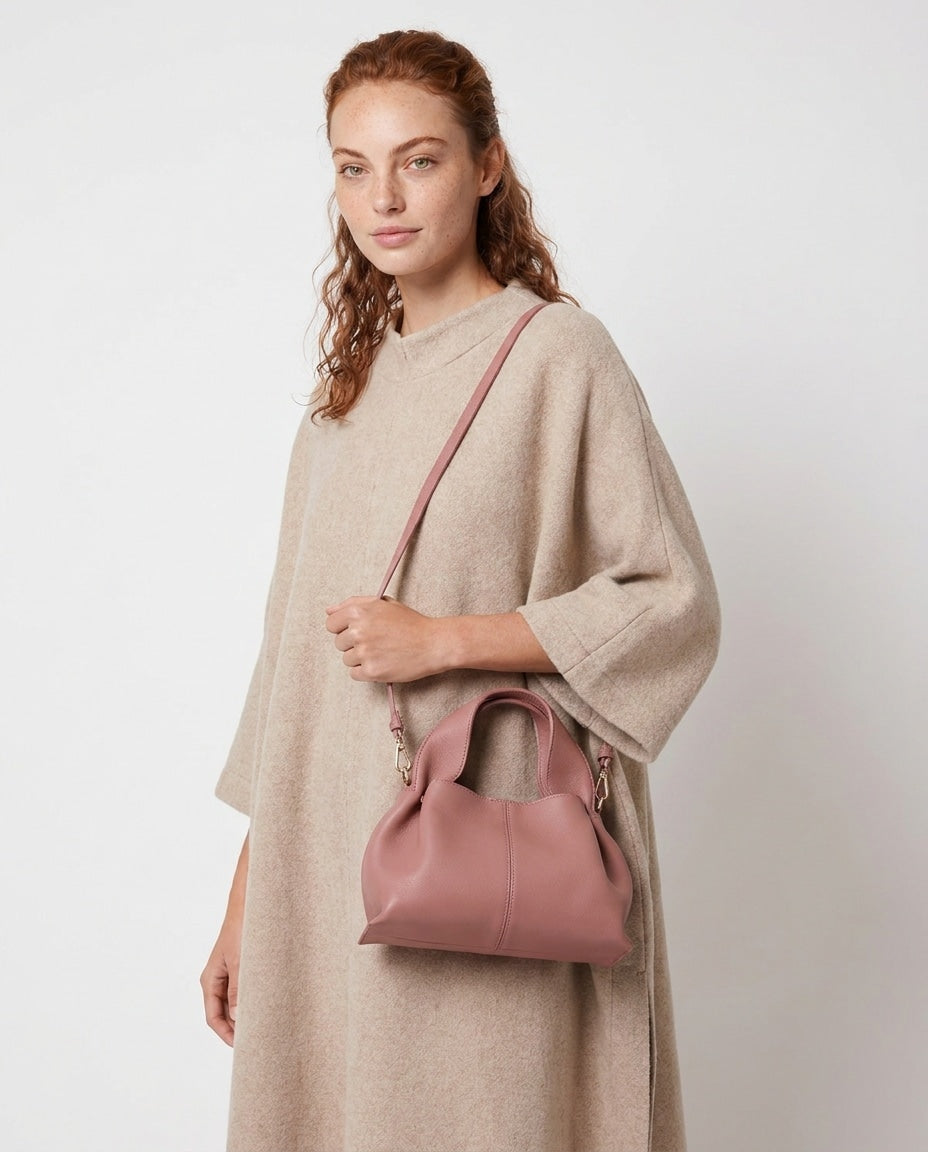 Pebbled Leather Top-Handle Bag