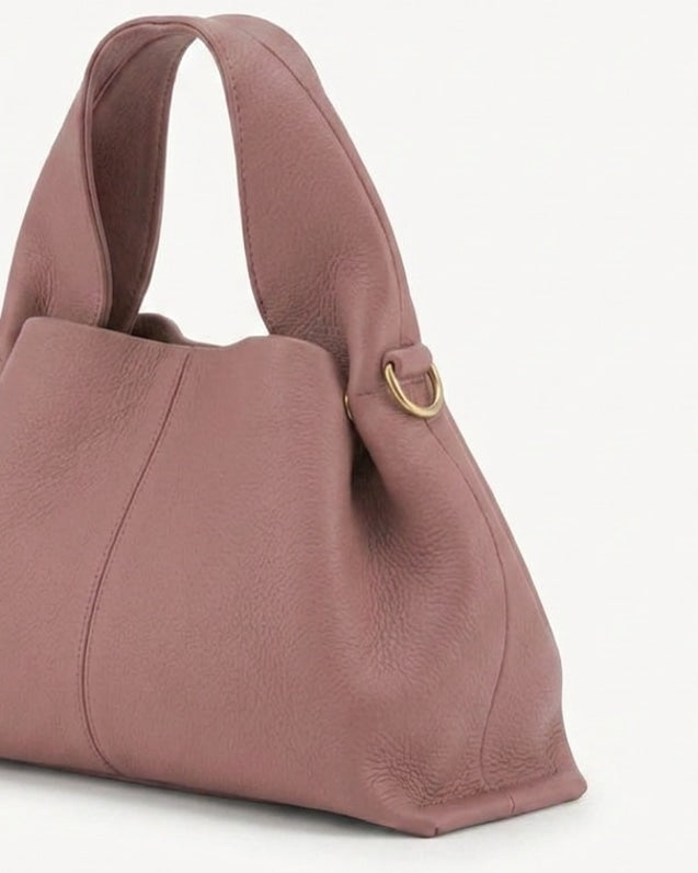 Pebbled Leather Top-Handle Bag