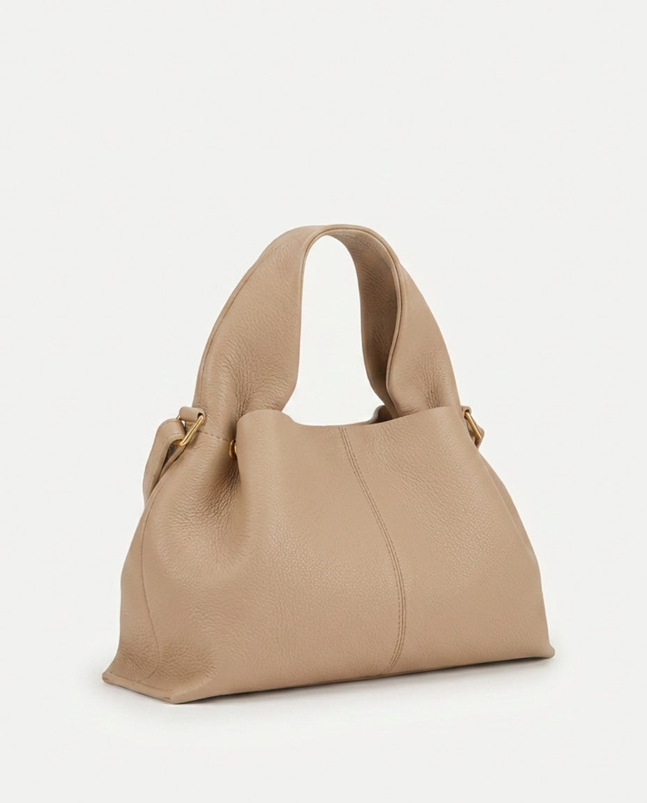 Pebbled Leather Top-Handle Bag