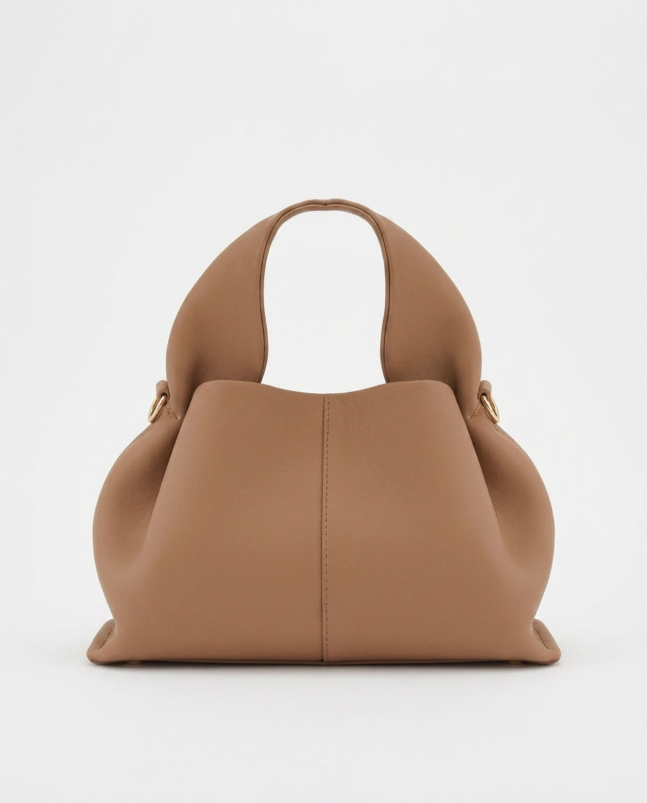 Pebbled Leather Top-Handle Bag