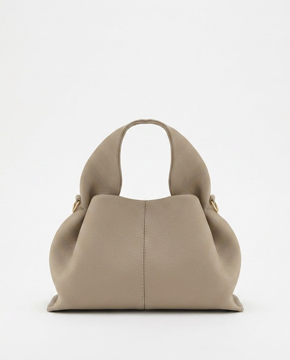 Pebbled Leather Top-Handle Bag