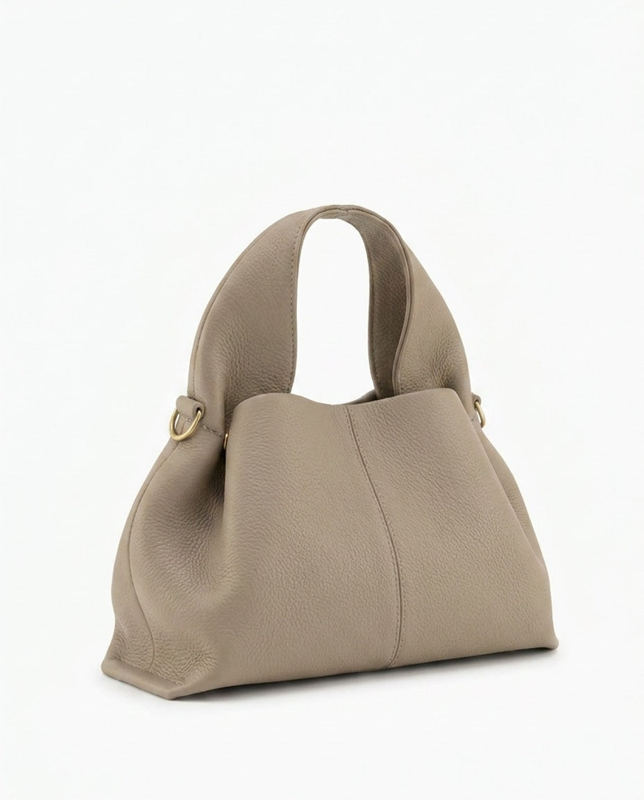 Pebbled Leather Top-Handle Bag