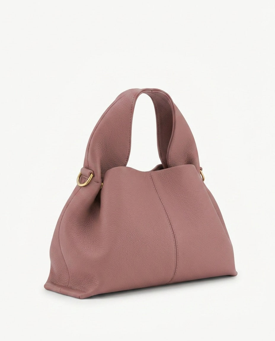 Pebbled Leather Top-Handle Bag