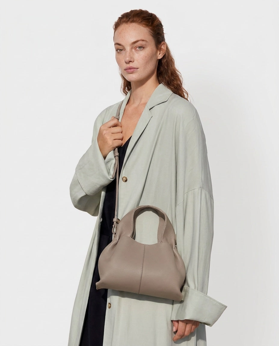 Pebbled Leather Top-Handle Bag