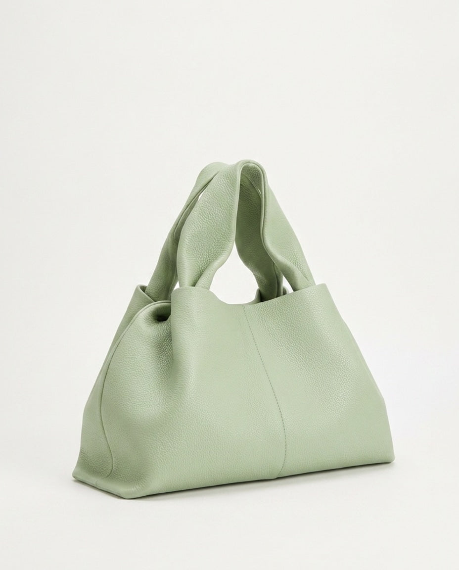 Pebbled Leather Top-Handle Bag
