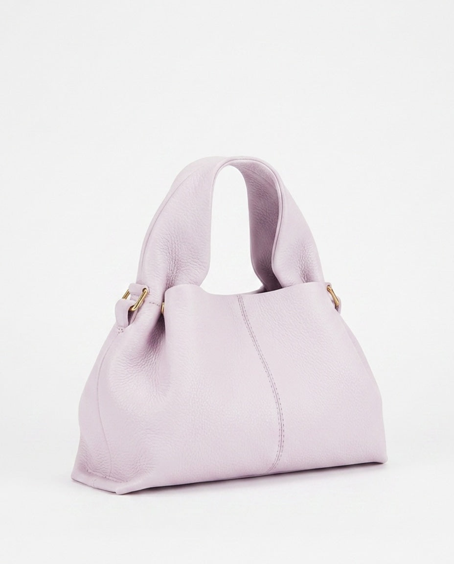 Pebbled Leather Top-Handle Bag