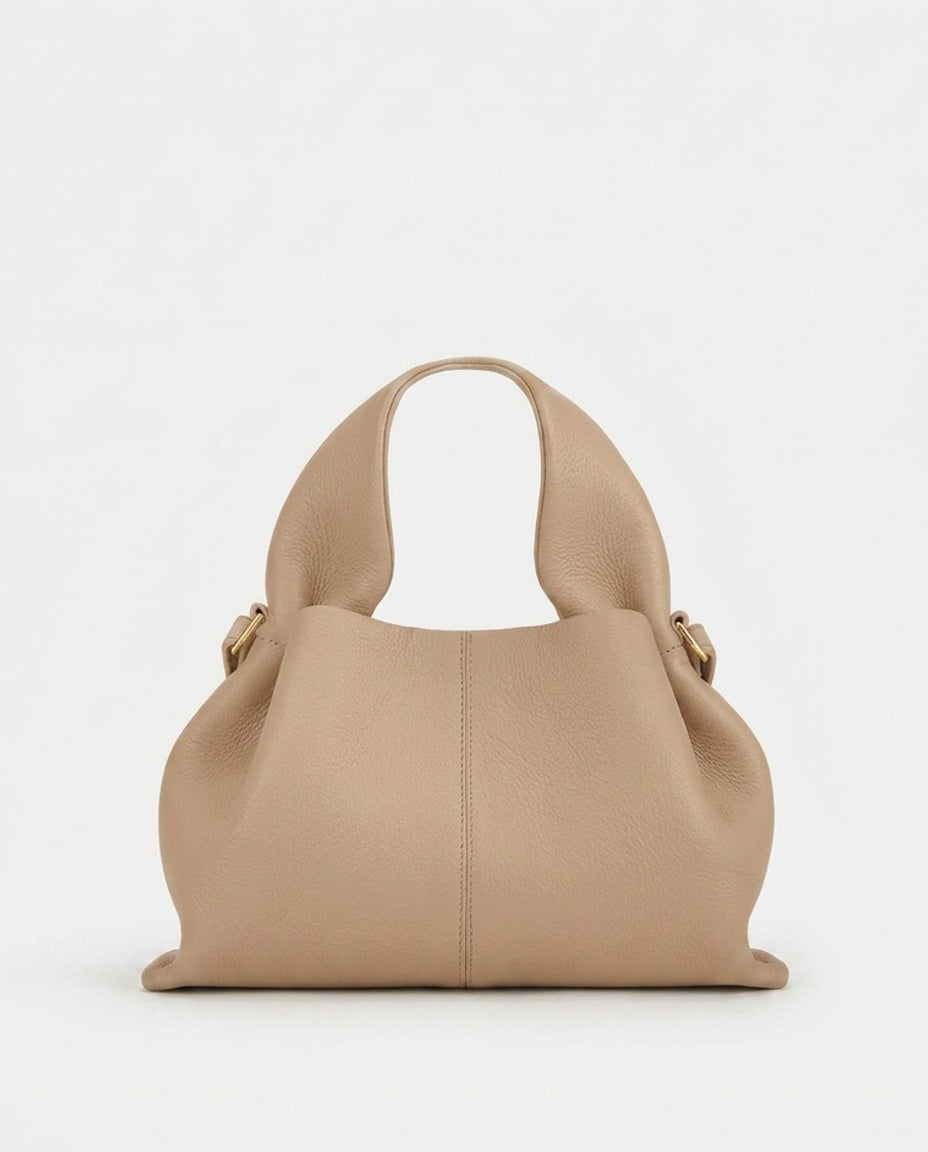 Pebbled Leather Top-Handle Bag