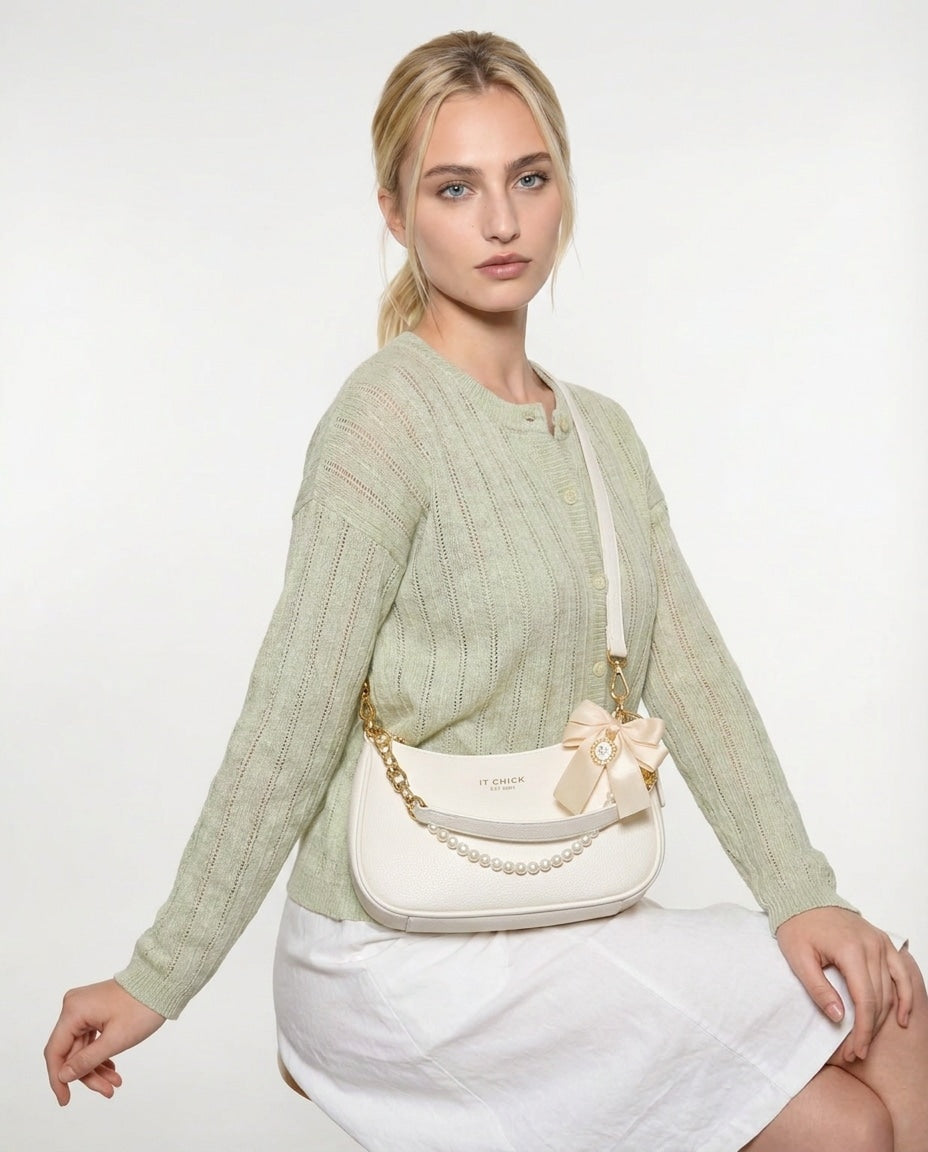 Chain Strap Crescent Crossbody Bag